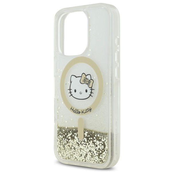 Hello Kitty - Hardcase Liquid Glitter Fever MagSafe (HKHMP16XLGDIH) - iPhone 16 Pro Max - White/Gold