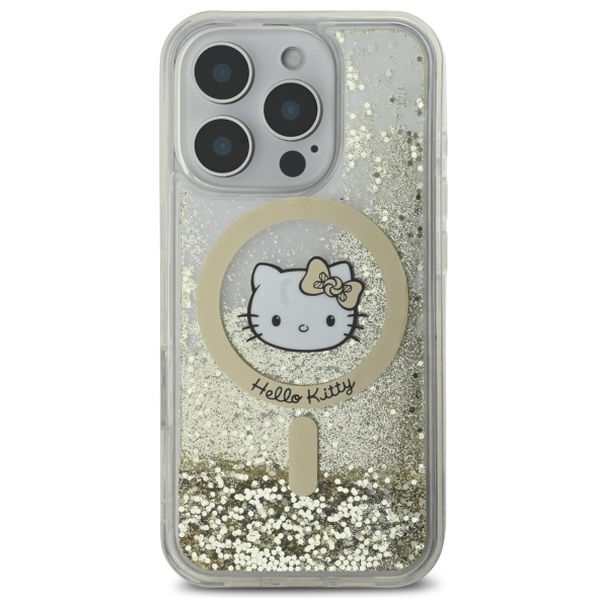 Hello Kitty - Hardcase Liquid Glitter Fever MagSafe (HKHMP16XLGDIH) - iPhone 16 Pro Max - White/Gold