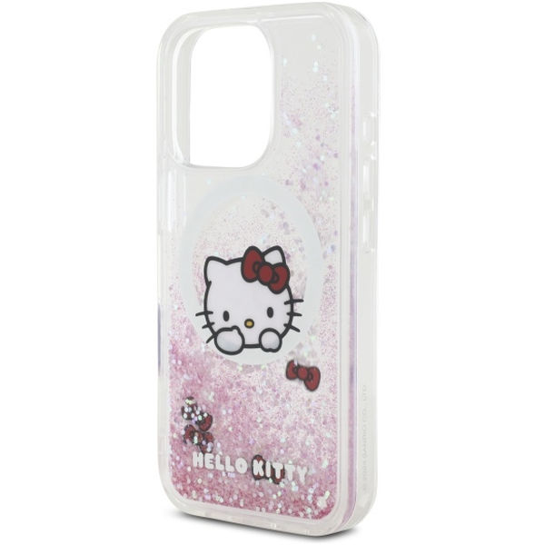 Hello Kitty - Hardcase Liquid Glitter Sweet Kitty Bows MagSafe (HKHMP16XLSWKH) - iPhone 16 Pro Max - White