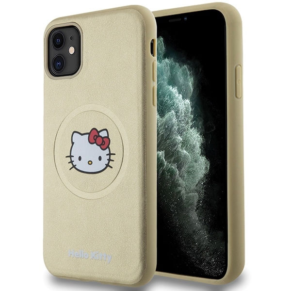 Hello Kitty - Hardcase Leather Kitty Head MagSafe (HKHMN61PGHCKD) - iPhone 11 - Gold