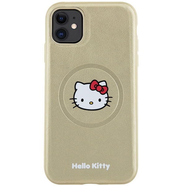 Hello Kitty - Hardcase Leather Kitty Head MagSafe (HKHMN61PGHCKD) - iPhone 11 - Gold