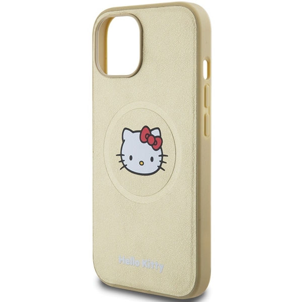 Hello Kitty - Hardcase Leather Kitty Head MagSafe (HKHMP14SPGHCKD) - iPhone 14 - Gold
