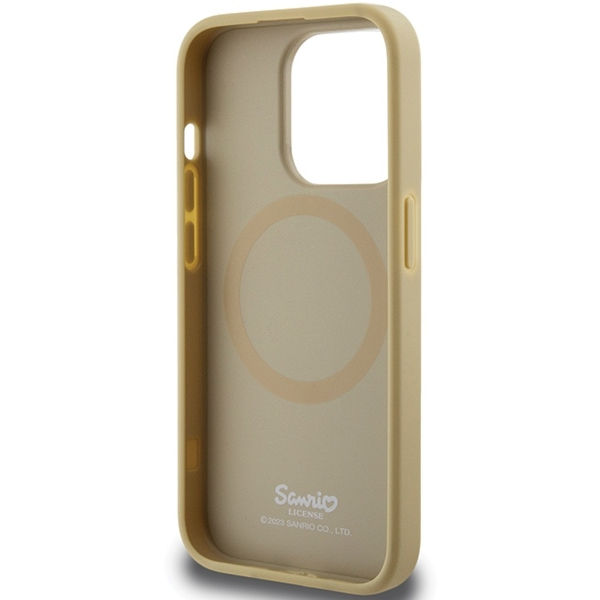 Hello Kitty - Hardcase Leather Kitty Head MagSafe (HKHMP14XPGHCKD) - iPhone 14 Pro Max - Gold
