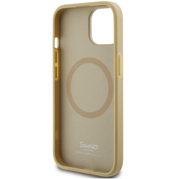 Hello Kitty - Hardcase Leather Kitty Head MagSafe (HKHMP15SPGHCKD) - iPhone 15 - Gold