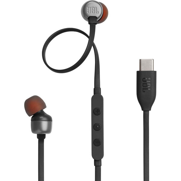 JBL - Wired Earphones 310C - Type-C, Hi-Res Audio, Pure Bass Sound, 3 Buttons Remote with Microphone - Black
