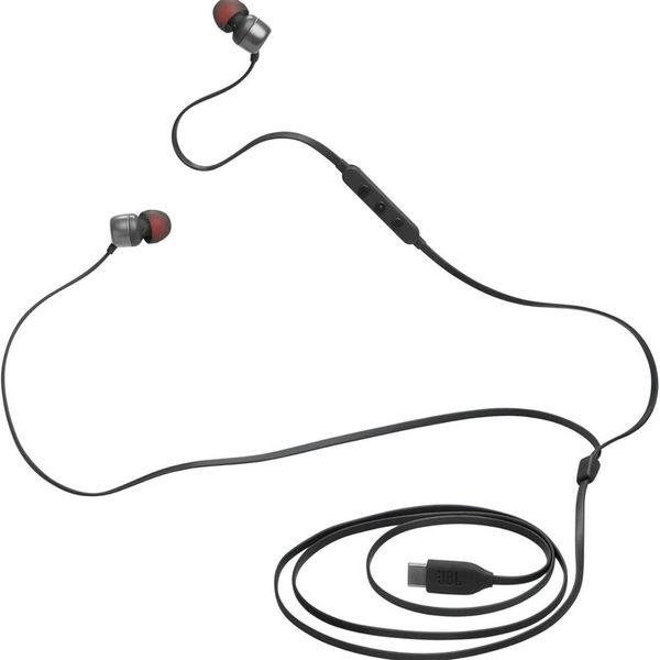 JBL - Wired Earphones 310C - Type-C, Hi-Res Audio, Pure Bass Sound, 3 Buttons Remote with Microphone - Black