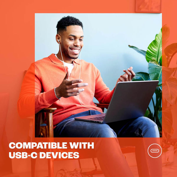 JBL - Wired Earphones 310C - Type-C, Hi-Res Audio, Pure Bass Sound, 3 Buttons Remote with Microphone - Black