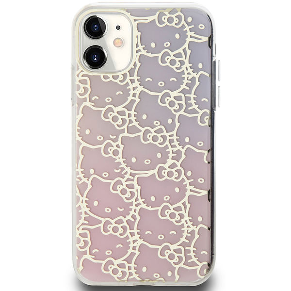 Hello Kitty - Hardcase IML Gradient Electrop Crowded Kitty Head (HKHCN61HCHPEP) - iPhone 11 - Pink