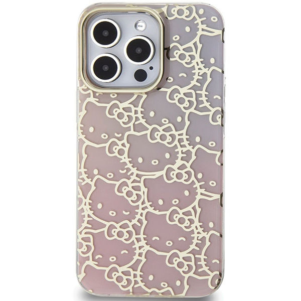 Hello Kitty - Hardcase IML Gradient Electrop Crowded Kitty Head (HKHCP13LHCHPEP) - iPhone 13 Pro - Pink