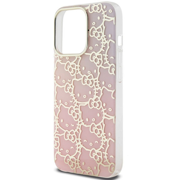 Hello Kitty - Hardcase IML Gradient Electrop Crowded Kitty Head (HKHCP14XHCHPEP) - iPhone 14 Pro Max - Pink