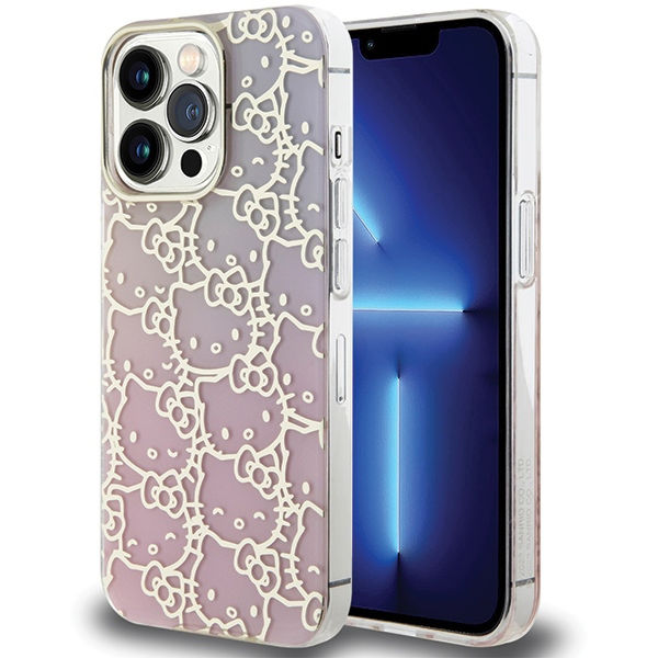 Hello Kitty - Hardcase IML Gradient Electrop Crowded Kitty Head (HKHCP15LHCHPEP) - iPhone 15 Pro - Pink