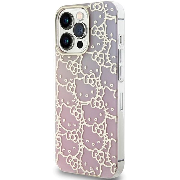 Hello Kitty - Hardcase IML Gradient Electrop Crowded Kitty Head (HKHCP15LHCHPEP) - iPhone 15 Pro - Pink