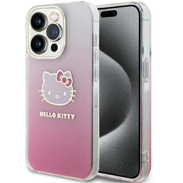 Hello Kitty - Hardcase IML Gradient Electrop Kitty Head (HKHCP14XHDGKEP) - iPhone 14 Pro Max - Pink