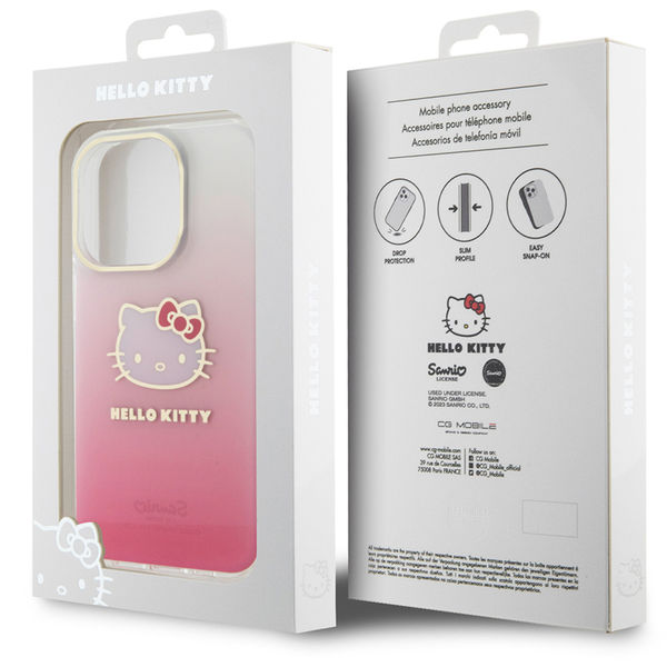 Hello Kitty - Hardcase IML Gradient Electrop Kitty Head (HKHCP14XHDGKEP) - iPhone 14 Pro Max - Pink