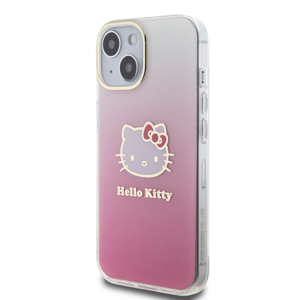 Hello Kitty - Hardcase IML Gradient Electrop Kitty Head (HKHCP15SHDGKEP) - iPhone 15 - Pink
