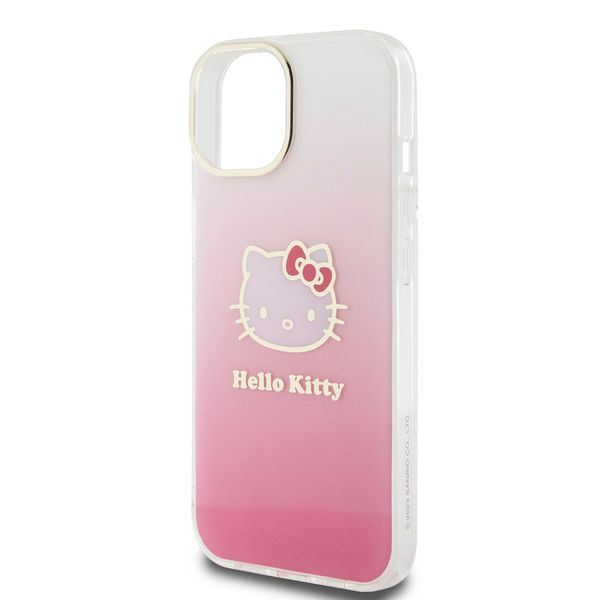 Hello Kitty - Hardcase IML Gradient Electrop Kitty Head (HKHCP15SHDGKEP) - iPhone 15 - Pink
