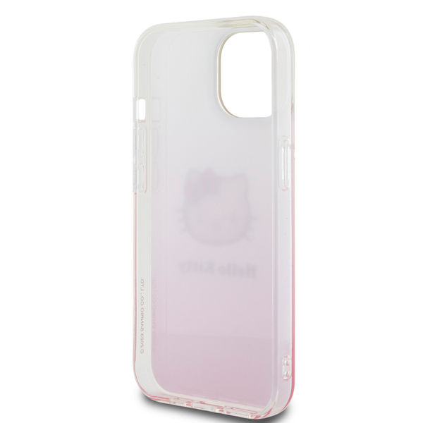 Hello Kitty - Hardcase IML Gradient Electrop Kitty Head (HKHCP15SHDGKEP) - iPhone 15 - Pink