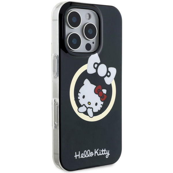 Hello Kitty - Hardcase IML Fun Bow MagSafe (HKHMP16LHFLBK) - iPhone 16 Pro - Black