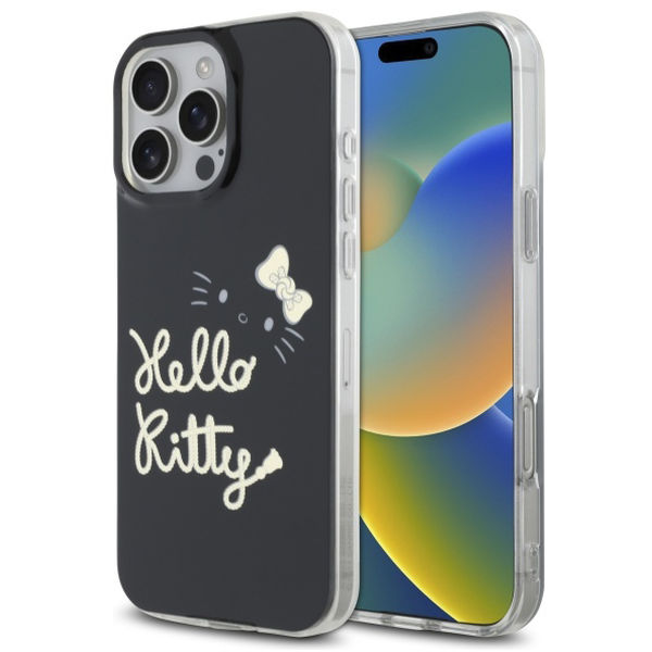 Hello Kitty - Hardcase IML Golden Diva MagSafe (HKHMP16XHGDIK) - iPhone 16 Pro Max - Black