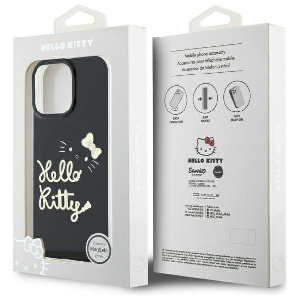 Hello Kitty - Hardcase IML Golden Diva MagSafe (HKHMP16XHGDIK) - iPhone 16 Pro Max - Black