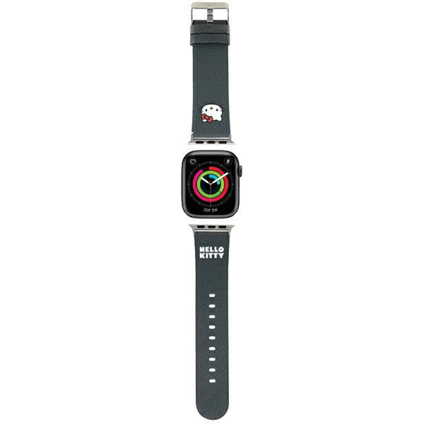 Hello Kitty - Strap Leather Kitty Head (HKAWMPGKHK) - Apple Watch 1/2/3/4/5/6/7/8/9/10/SE/SE 2 (38/40/41/42mm) - Black