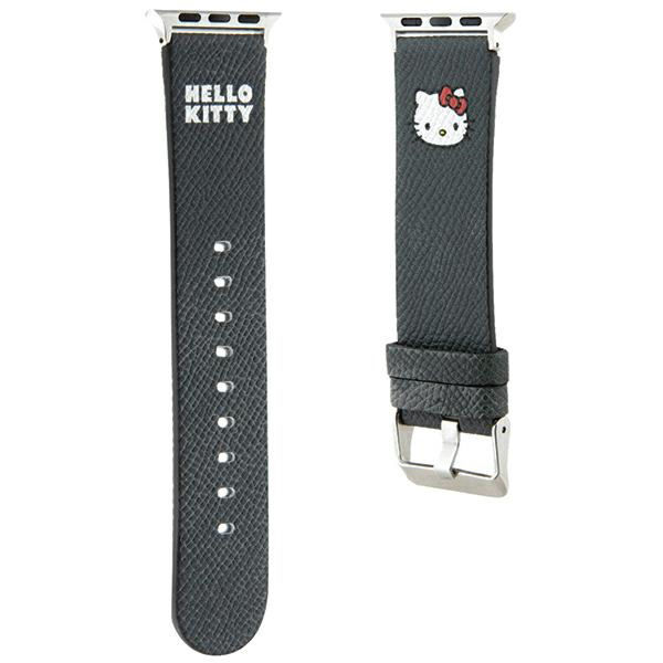 Hello Kitty - Strap Leather Kitty Head (HKAWMPGKHK) - Apple Watch 1/2/3/4/5/6/7/8/9/10/SE/SE 2 (38/40/41/42mm) - Black