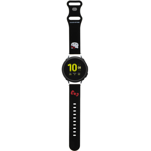 Hello Kitty - Strap Silicone Kitty Head (HKUWMSCHBLK) - Samsung Watch 4/5, Huawei Watch GT 3 (42mm)/GT 3 Pro (43mm) - Black