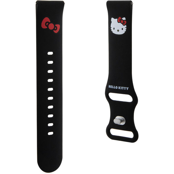 Hello Kitty - Strap Silicone Kitty Head (HKUWMSCHBLK) - Samsung Watch 4/5, Huawei Watch GT 3 (42mm)/GT 3 Pro (43mm) - Black