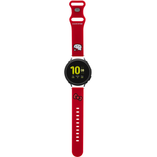 Hello Kitty - Strap Silicone Kitty Head (HKUWMSCHBLR) - Samsung Watch 4/5, Huawei Watch GT 3 (42mm)/GT 3 Pro (43mm) - Red