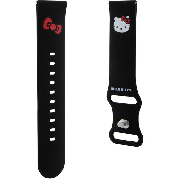 Hello Kitty - Strap Silicone Kitty Head (HKUWLSCHBLK) - Samsung Watch (46mm)/Watch 3, Huawei Watch GT 2/GT 3 (46mm) - Black