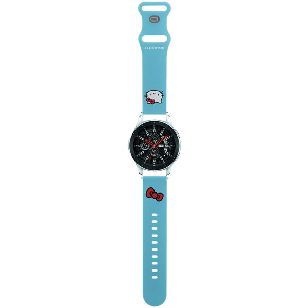 Hello Kitty - Strap Silicone Kitty Head (HKUWLSCHBLB) - Samsung Watch (46mm)/Watch 3, Huawei Watch GT 2/GT 3 (46mm) - Blue