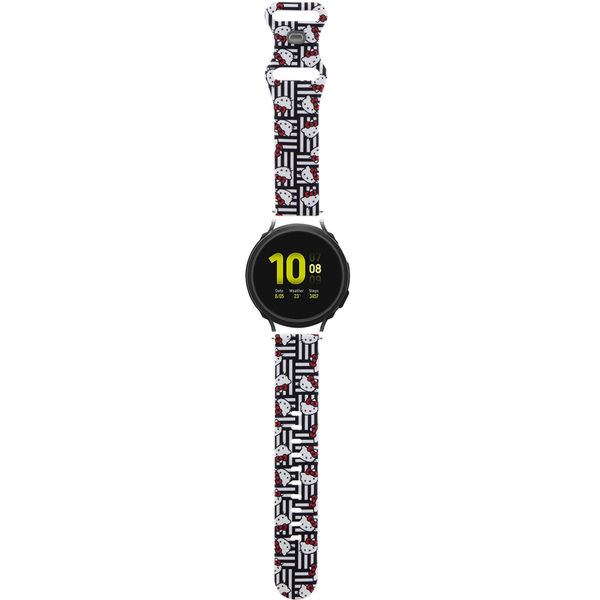 Hello Kitty - Strap Silicone Tags Graffiti (HKUWMSDIESK) - Samsung Watch 4/5, Huawei Watch GT 3 (42mm)/GT 3 Pro (43mm) - Black