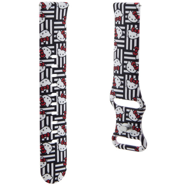 Hello Kitty - Strap Silicone Tags Graffiti (HKUWMSDIESK) - Samsung Watch 4/5, Huawei Watch GT 3 (42mm)/GT 3 Pro (43mm) - Black