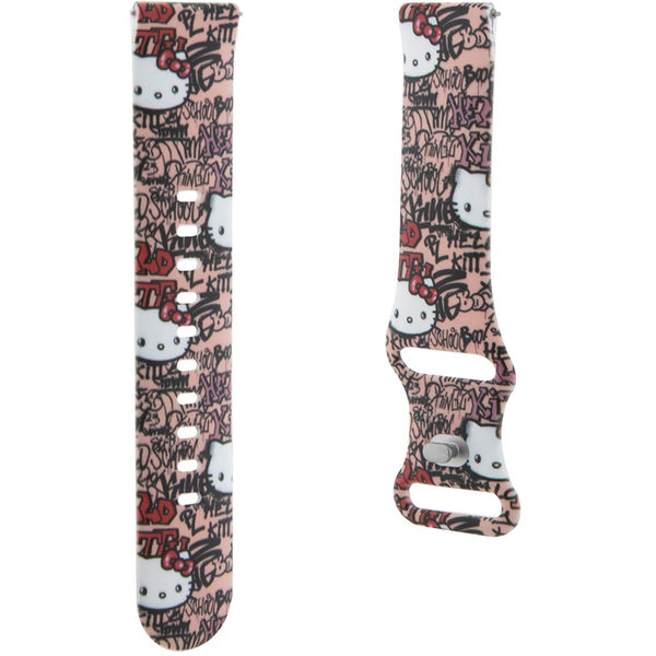 Hello Kitty - Strap Silicone Tags Graffiti (HKUWMSDGPTP) - Samsung Watch 4/5, Huawei Watch GT 3 (42mm)/GT 3 Pro (43mm) - Pink