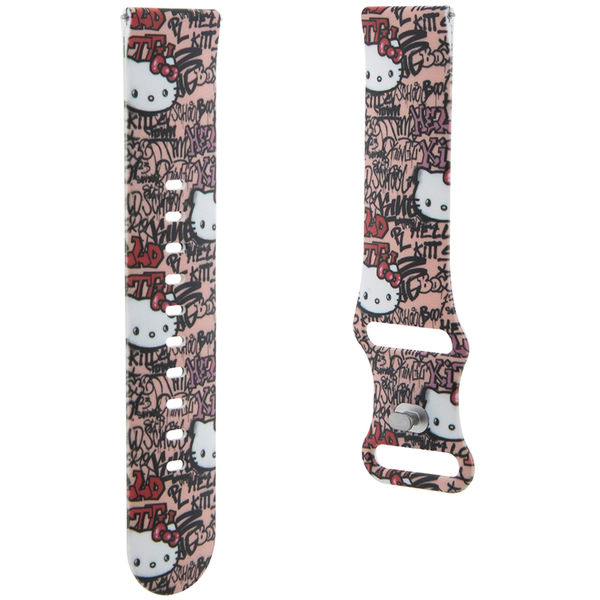 Hello Kitty - Strap Silicone Tags Graffiti (HKUWLSDGPTP) - Samsung Watch (46mm)/Watch 3, Huawei Watch GT 2/GT 3 (46mm) - Pink