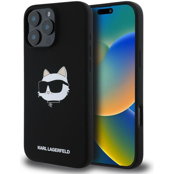 Karl Lagerfeld - Silicone MagSafe (KLHMP16LSCHPPLK) - iPhone 16 Pro - Choupette Head