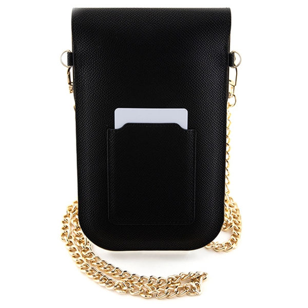 Hello Kitty - Leather Metal Logo Chain (HKOWBPGHDLMK) - Phone Pouch, Crossbody - Black