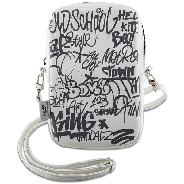 Hello Kitty - Leather Graffiti Kitty Head (HKPBPDGPHE) - Phone Pouch, Crossbody - White