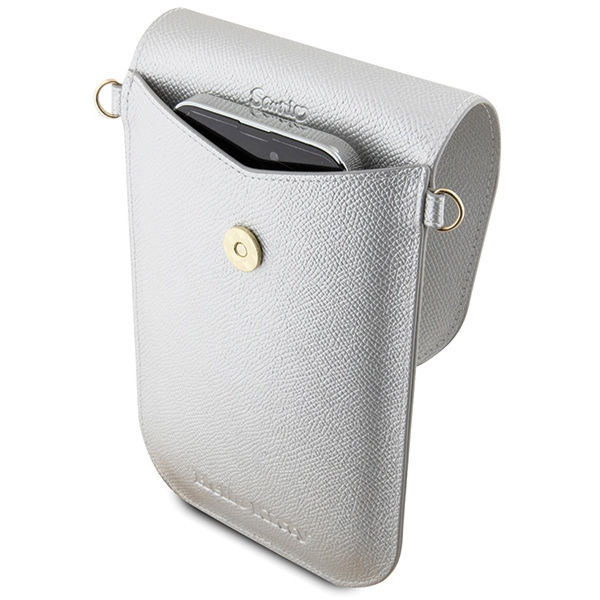 Hello Kitty - Leather Metal Logo Chain (HKOWBPGHDLMS) - Phone Pouch, Crossbody - Silver