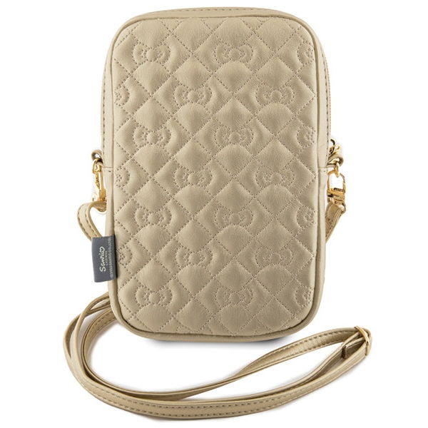 Hello Kitty - Leather Quilted Bows Strap (HKPBPEKHBPD) - Phone Pouch, Crossbody - Gold