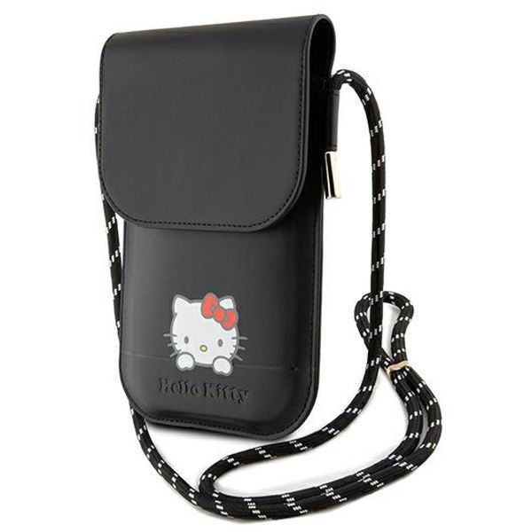 Hello Kitty - Leather Daydreaming Cord (HKOWBSKCDKK) - Phone Pouch, Crossbody - Black