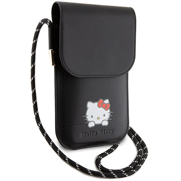 Hello Kitty - Leather Daydreaming Cord (HKOWBSKCDKK) - Phone Pouch, Crossbody - Black