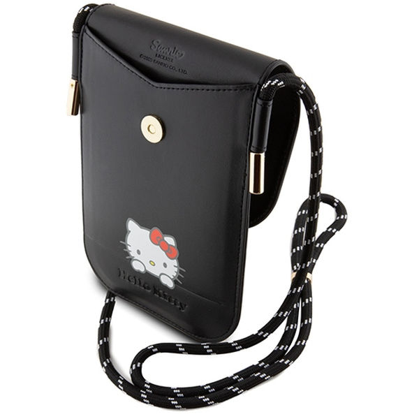 Hello Kitty - Leather Daydreaming Cord (HKOWBSKCDKK) - Phone Pouch, Crossbody - Black
