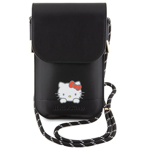 Hello Kitty - Leather Daydreaming Cord (HKOWBSKCDKK) - Phone Pouch, Crossbody - Black