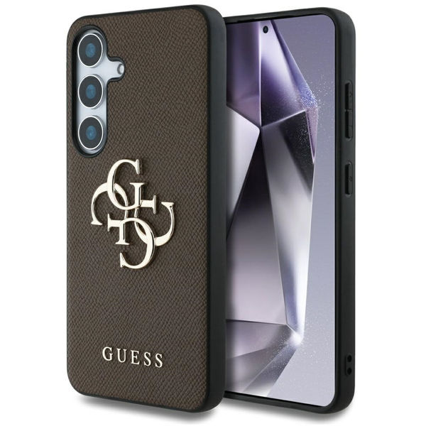 Guess - Hardcase 4G Grained Big and Classic Logo (GUHCS25SPGT4MBW) - Samsung Galaxy S25 - Brown