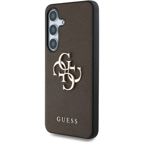 Guess - Hardcase 4G Grained Big and Classic Logo (GUHCS25SPGT4MBW) - Samsung Galaxy S25 - Brown