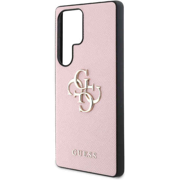 Guess - Hardcase 4G Grained Big and Classic Logo (GUHCS25LPGT4MBP) - Samsung Galaxy S25 Ultra - Pink