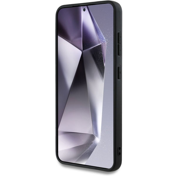 Guess - Peony Grained Hot Stamp Triangle Logo MagSafe (GUHMS25SPGBTMK) - Samsung Galaxy S25 - Black