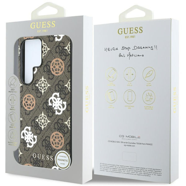 Guess - Hardcase 4G Peony (GUHMS25LP4PWPW) - Samsung Galaxy S25 Ultra - Brown