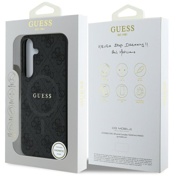 Guess - 4G Ring Classic Logo MagSafe (GUHMS25SG4GFRK) - Samsung Galaxy S25 - Black